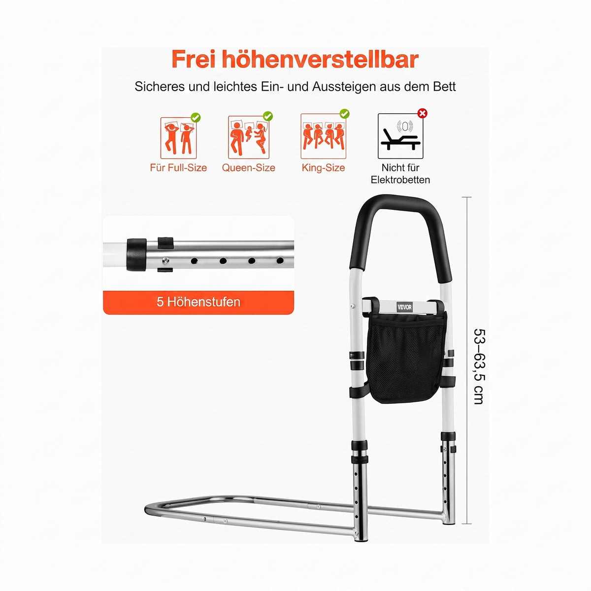 aufstehhilfe bett haltegriff pu handlauf 61 cm