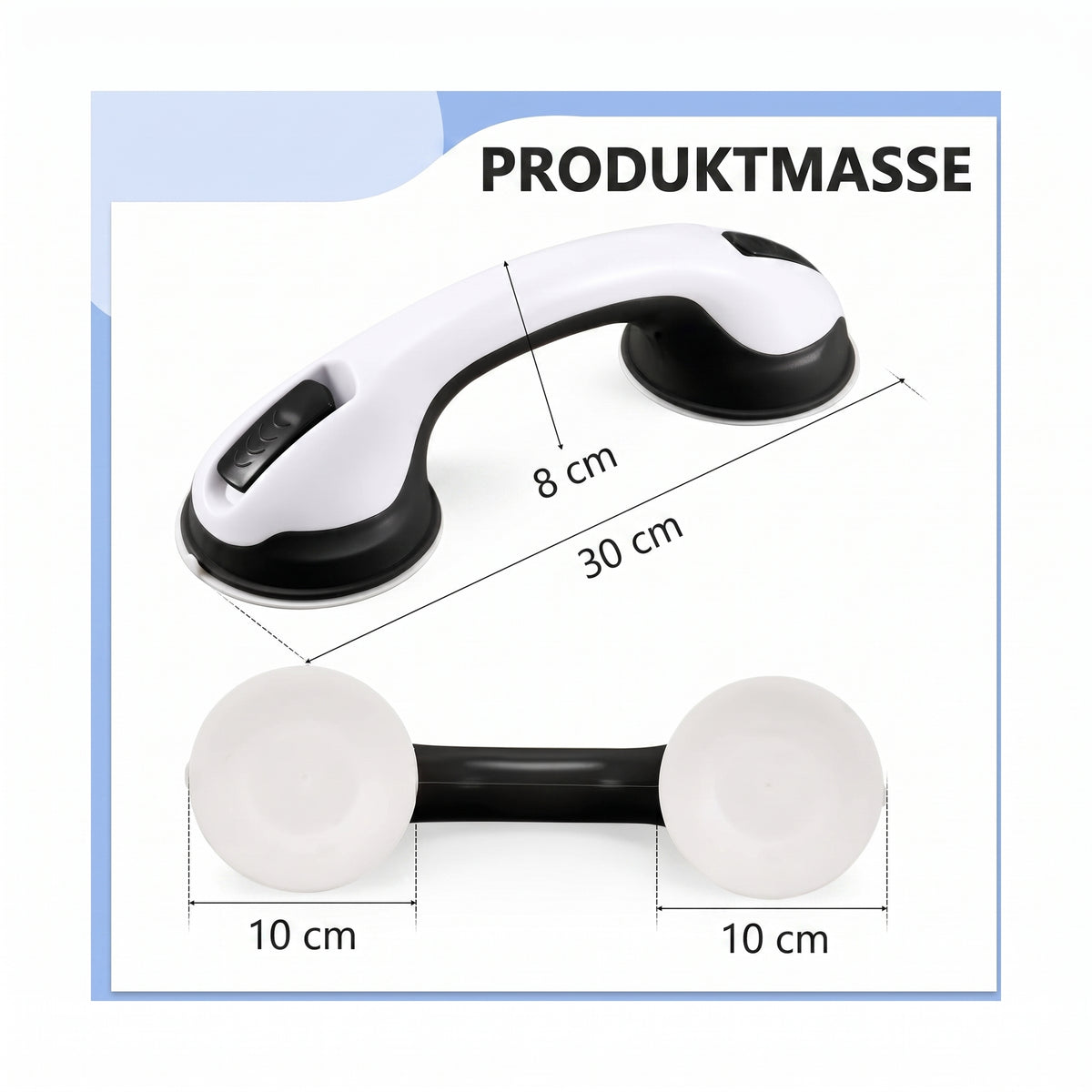 haltegriff saugnapf bad dusche 2er set schwarz