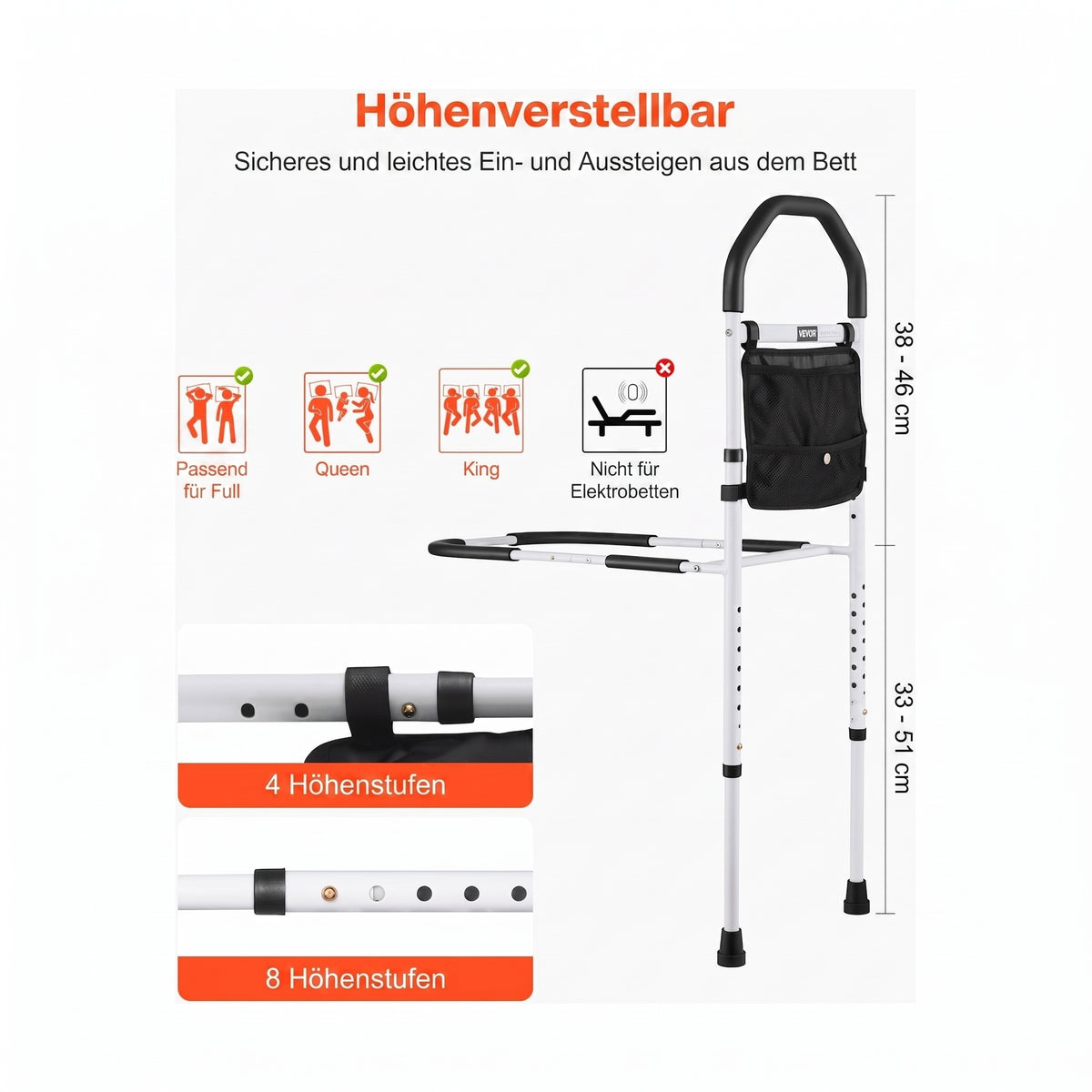 aufstehhilfe bett stuetzbein hoehenverstellbar 73 99 cm