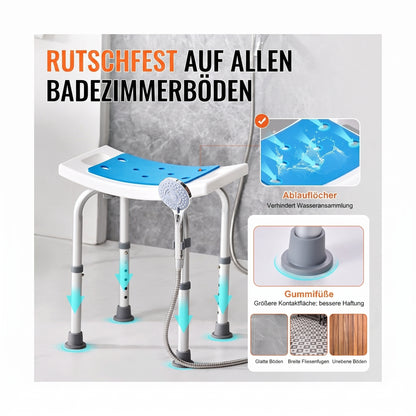 duschhocker hoehenverstellbar 36 49 cm blau