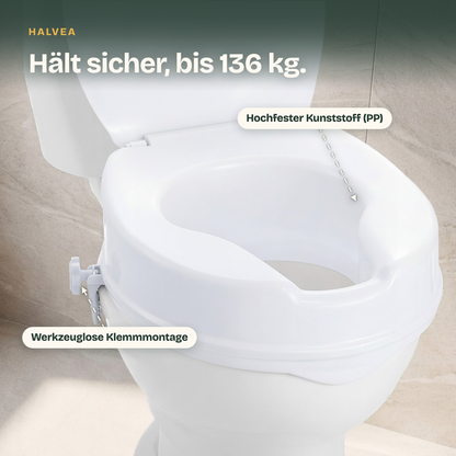 Toilettensitzerhöhung 10 cm mit Deckel, bis 136 kg