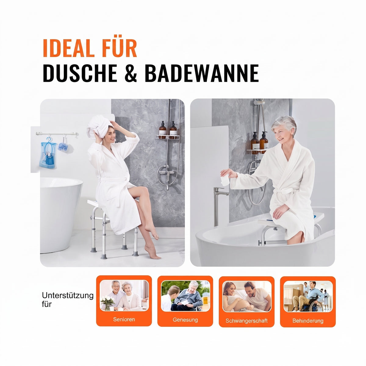 duschhocker extra stabil 40 48 cm blau