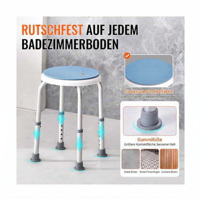 duschhocker hoehenverstellbar 36 48 cm blau
