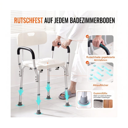 duschhocker hoehenverstellbar 39 52 cm weiss