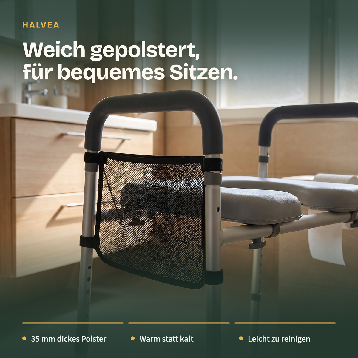 Toilettensitzerhöhung höhenverstellbar 49–64 cm, bis 158 kg