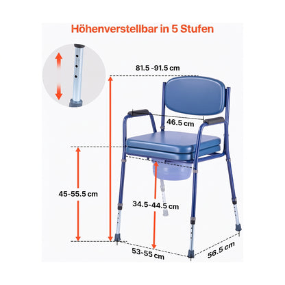 toilettenstuhl gepolstert eimer 81 91 cm