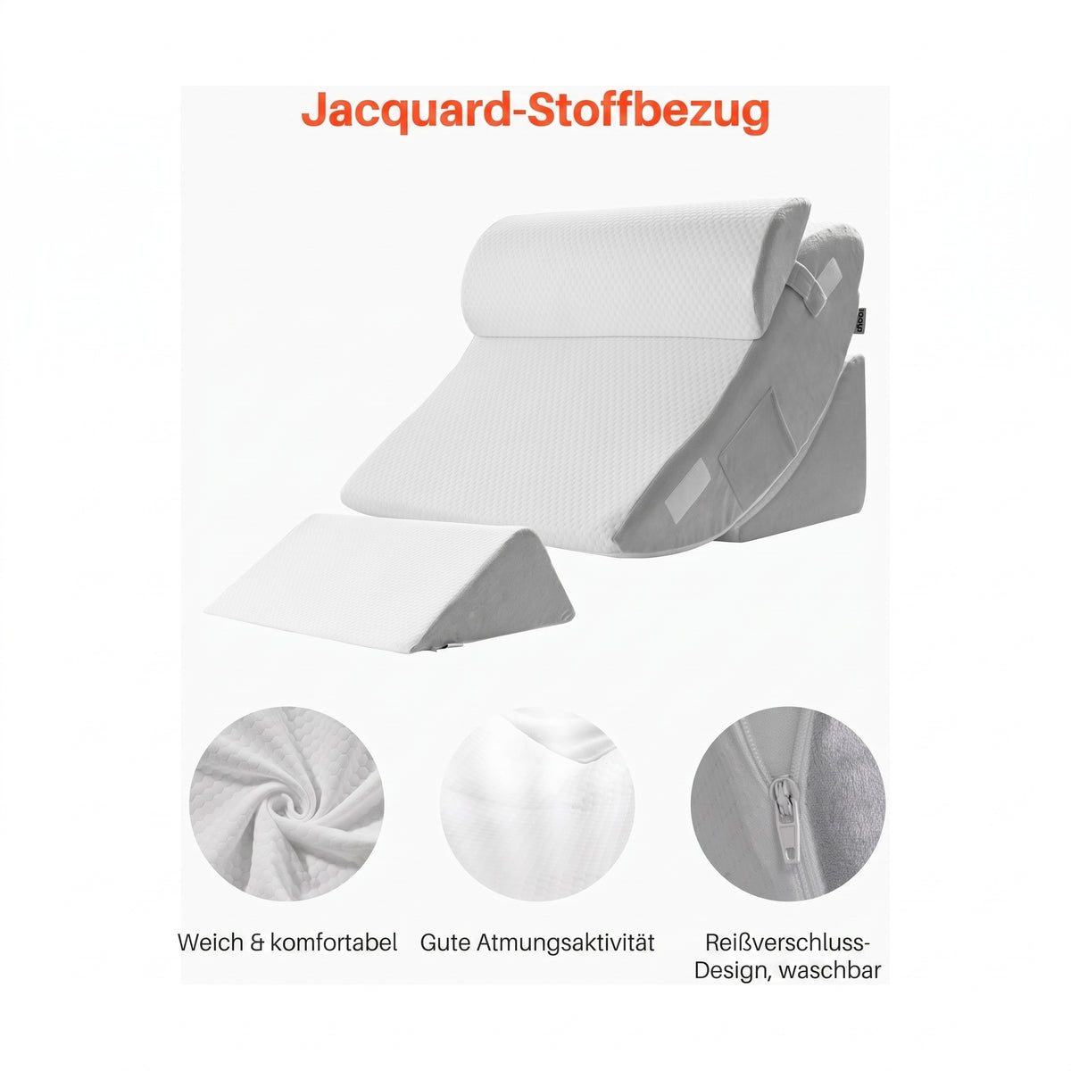 orthopaedisches keilkissen set weiss grau