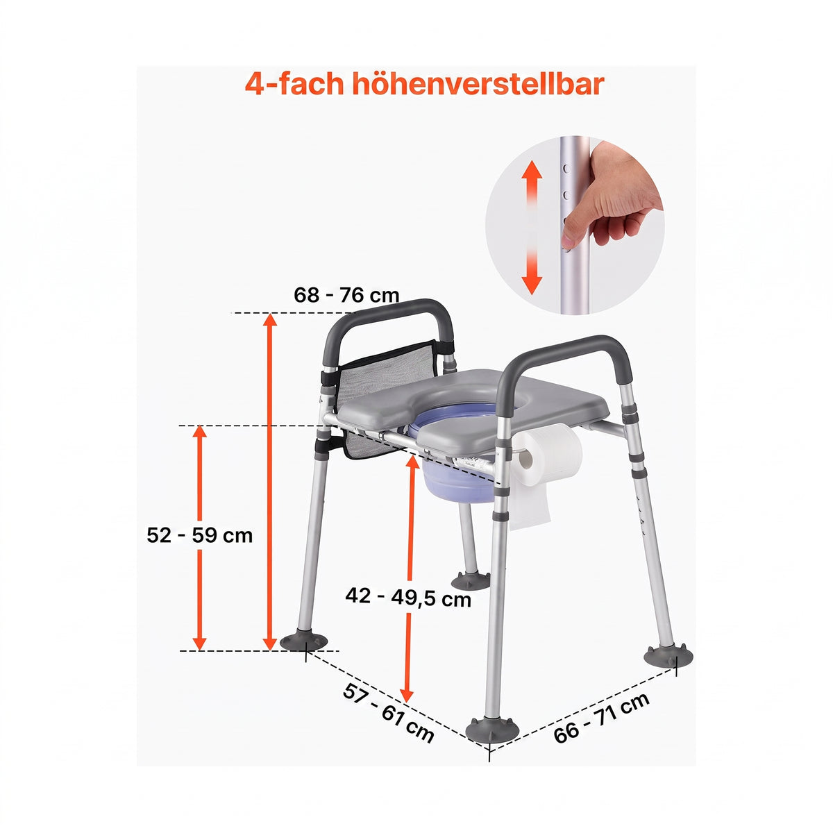 toilettenstuhl gepolstert eimer rueckenlehne