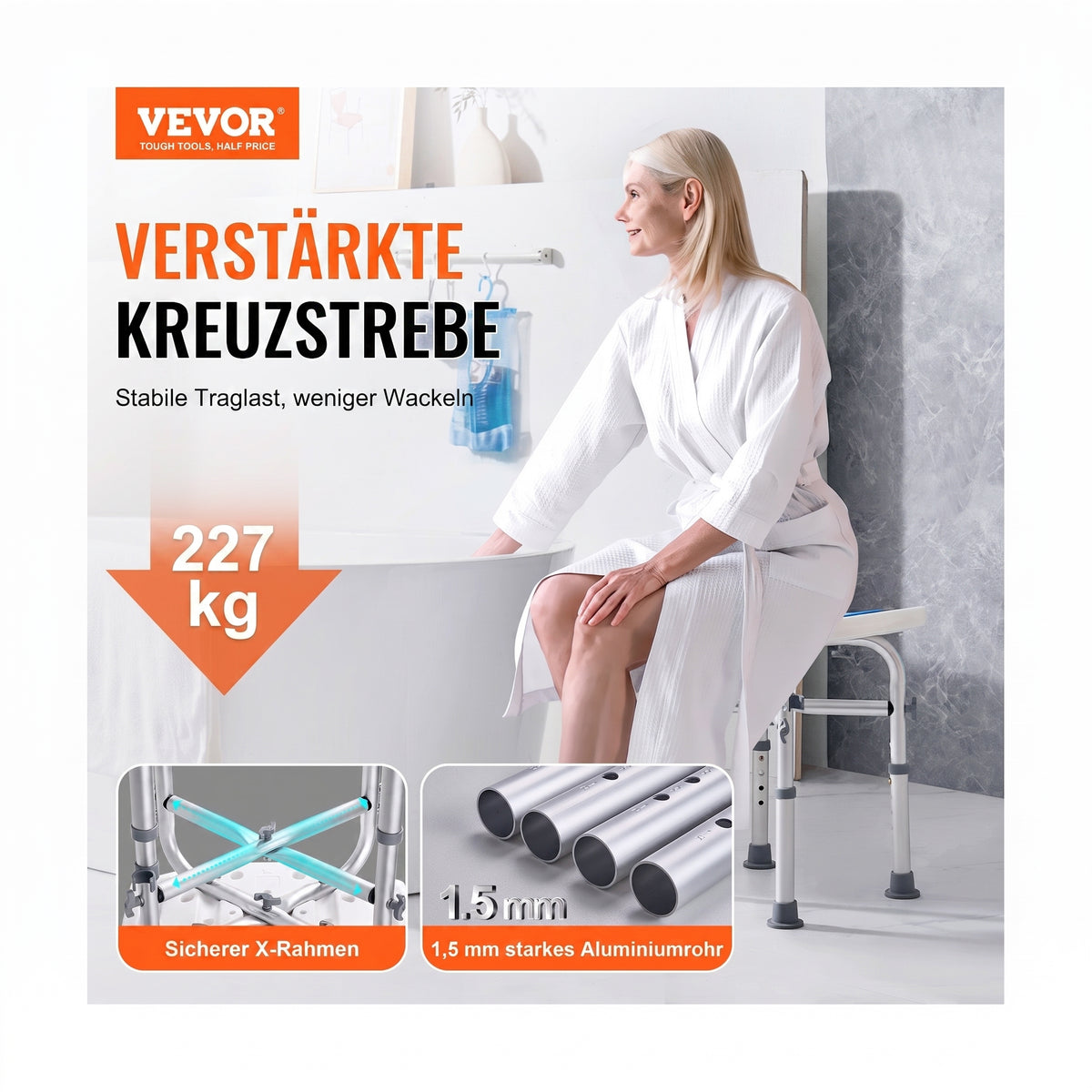 duschhocker extra stabil 40 48 cm blau