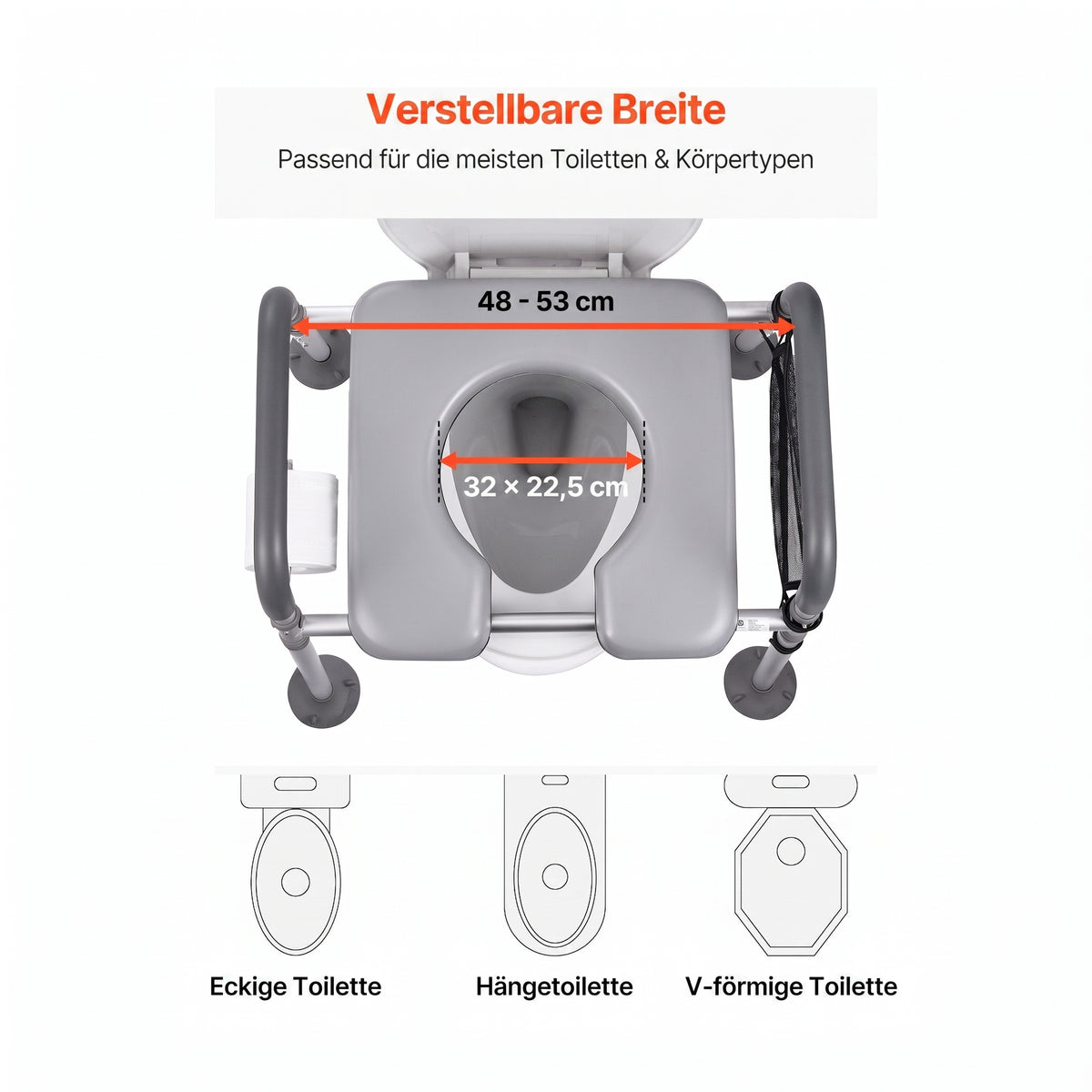 toilettenstuhl gepolstert eimer rueckenlehne