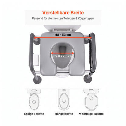 toilettenstuhl gepolstert eimer rueckenlehne