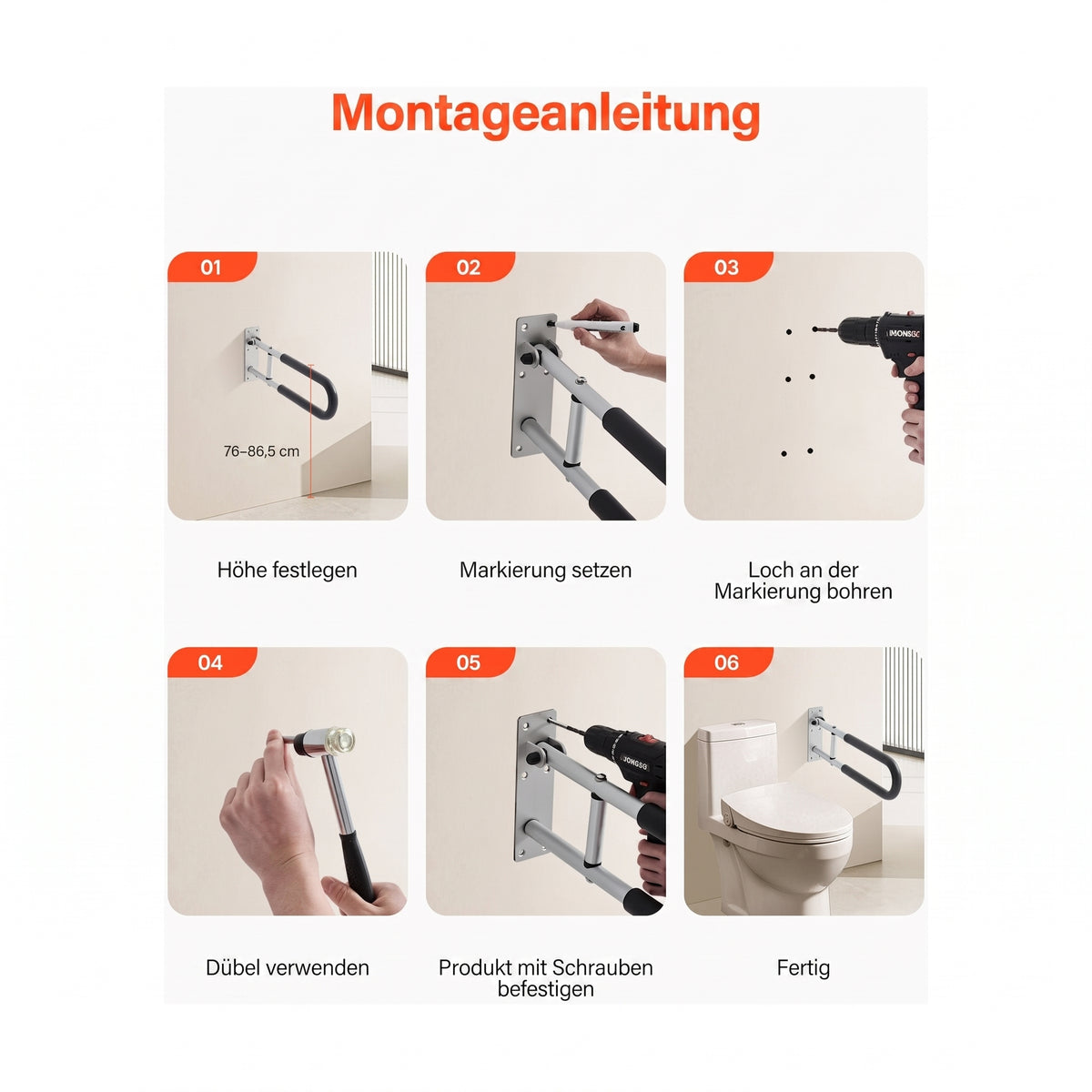 u foermiger klappgriff wand 60 cm