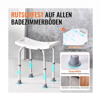 duschhocker hoehenverstellbar 36 48 cm weiss