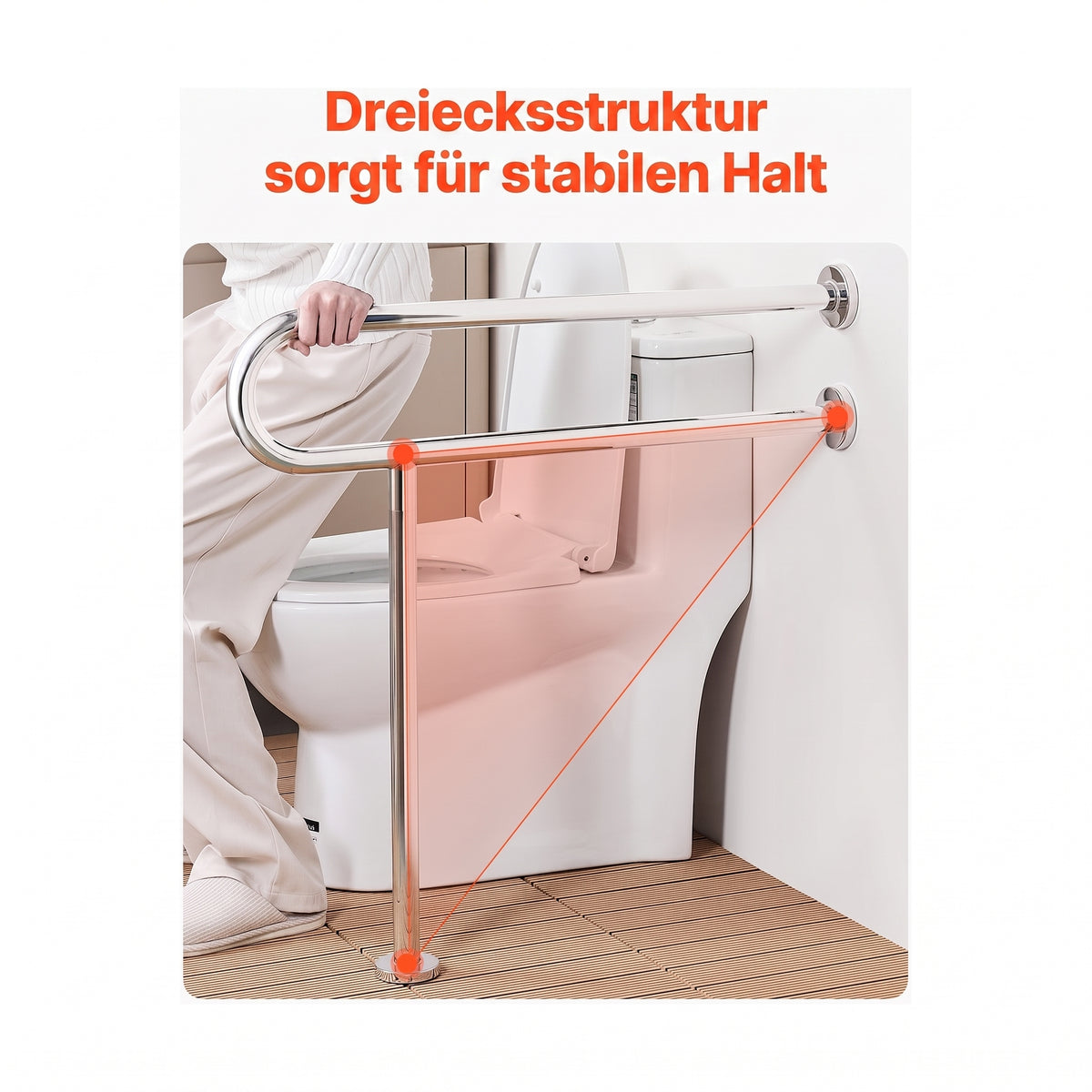 wand stuetzgriff edelstahl stuetzbein 78 cm