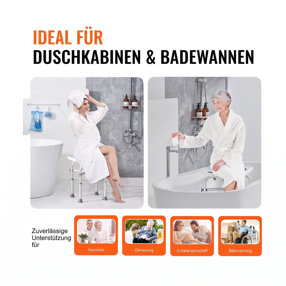 duschhocker extra stabil 40 48 cm blau