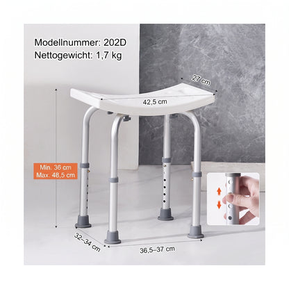 duschhocker hoehenverstellbar 36 48 cm weiss