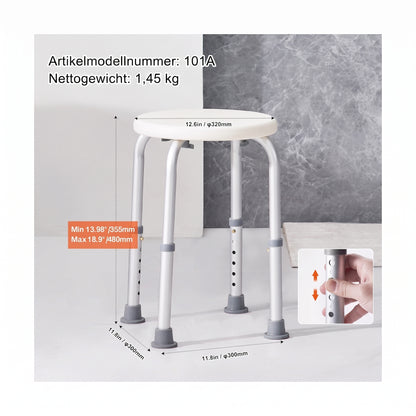 duschhocker hoehenverstellbar 35 48 cm weiss