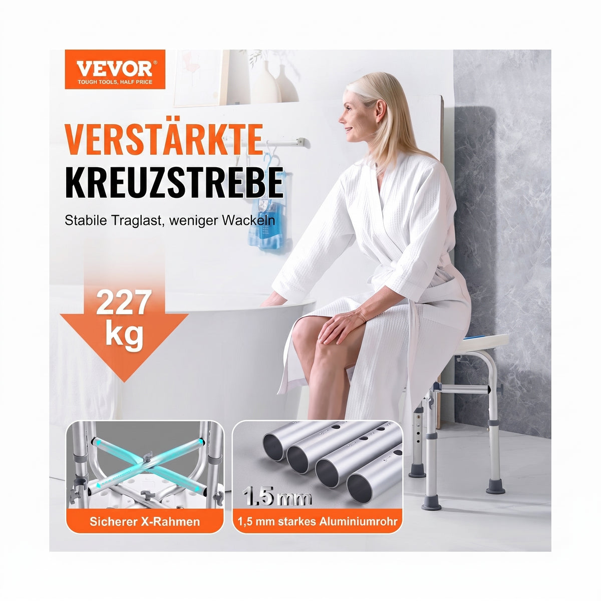 duschhocker extra stabil 40 48 cm blau