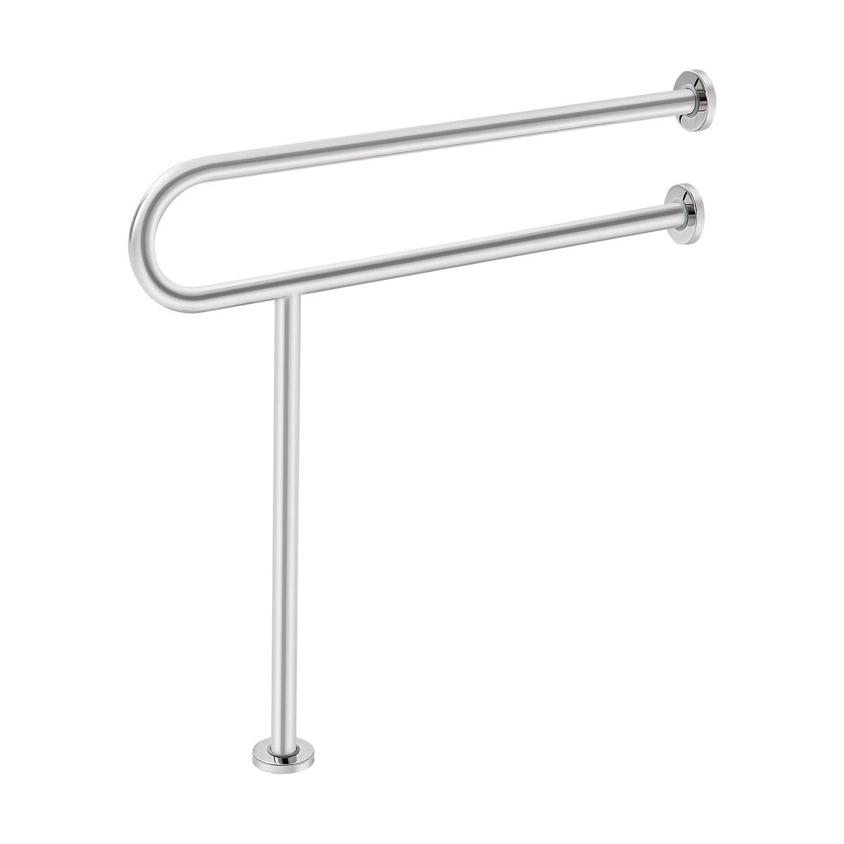 Wand-Stützgriff Edelstahl mit Stützbein, 78 cm, bis 136 kg