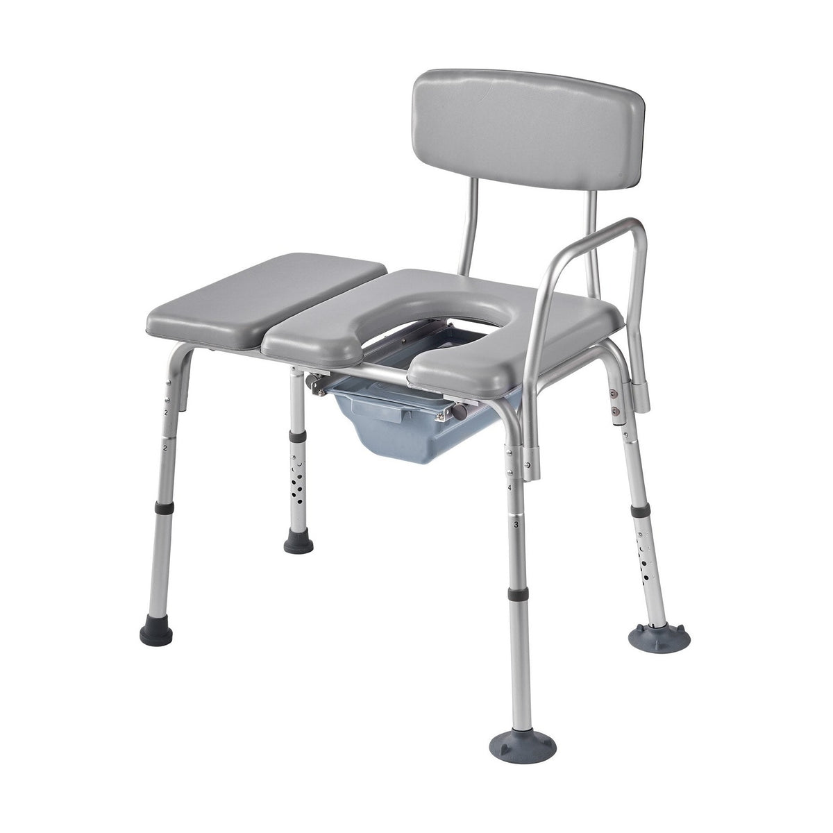 Toilettenstuhl gepolstert mit Eimer, höhenverstellbar, bis 227 kg