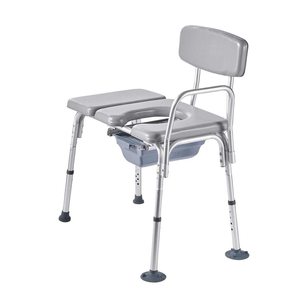 Toilettenstuhl gepolstert mit Eimer, höhenverstellbar, bis 227 kg