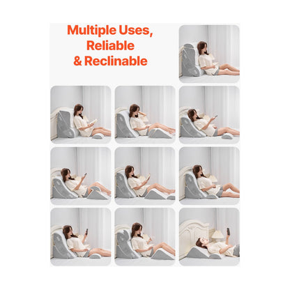 Orthopädisches Keilkissen-Set, 4-teilig – Weiß/Grau