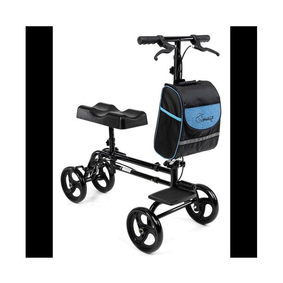 Timago Knee Walker – 4-Rad-Knierollator, bis 136 kg – Schwarz