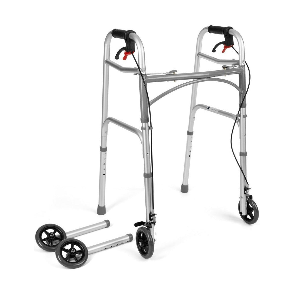 Timago höhenverstellbarer Rollator mit Bremse, bis 136 kg – Silber