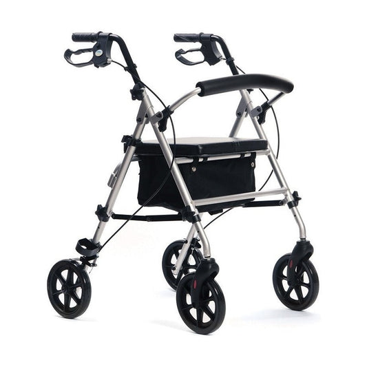 Qmed Viteacare Rocky faltbarer Rollator, bis 120 kg – Silber