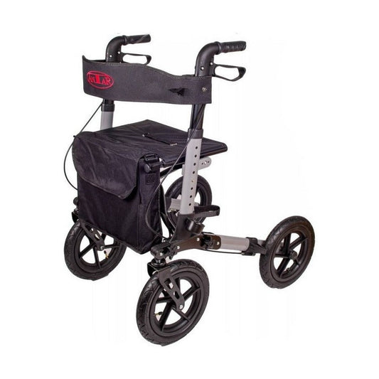 Antar AT51036 Outdoor-Rollator mit großen Rädern, bis 136 kg – Silber