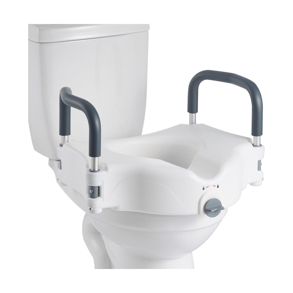 Toilettensitzerhöhung ca. 13 cm mit gepolsterten Armlehnen, bis 136 kg
