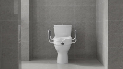 Toilettensitzerhöhung ca. 13 cm mit Haltegriffen, Weiß